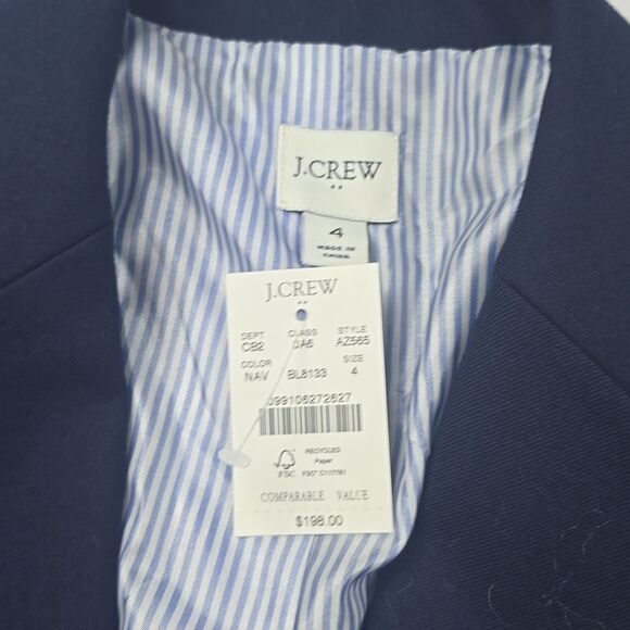 J. Crew Factory NWT $198 Original schoolboy blazer Navy Golden Buttons Women's 4 - Picture 4 of 11